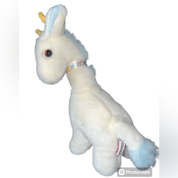 Very Rare Baby Gund Vintage 1990 White Blue Giraffe Stuffed...